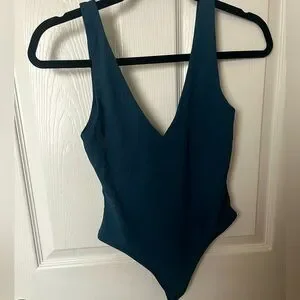 Aritzia contour v-neck bodysuit -Teal